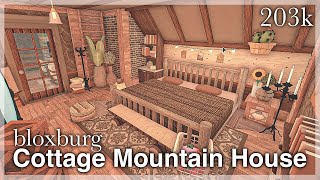 Bloxburg  Cottage Mountain House Speedbuild interior  full tour [upl. by Skolnik321]