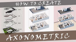 Exploded Axonometric View in Sketchup and Photoshop [upl. by Amian]