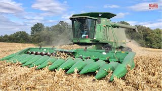 JOHN DEERE 9600 Combine Harvesting Corn [upl. by Noned]