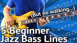 5 BeginnerFriendly JAZZ Bass Lines Guaranteed To Impress [upl. by Normalie535]