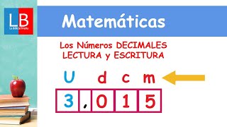 Los Números DECIMALES LECTURA y ESCRITURA ✔👩‍🏫 PRIMARIA [upl. by Eninahpets]