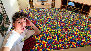 Filling my ENTIRE House with BALL PIT BALLS insane [upl. by Yecniuq971]