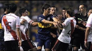 Superclasico  Boca Juniors vs River Plate Fights Fouls Red Cards [upl. by Llaccm41]