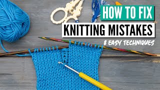 How to fix knitting mistakes  8 essential techniques every knitter needs to know [upl. by Leslee987]