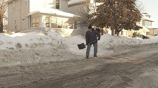 Shoveling tip to stop snow from blocking driveway [upl. by Eenaej]