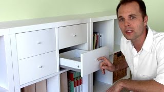 How to assemble Ikea bookshelf drawers  EXPEDIT KALLAX shelf [upl. by Winson465]