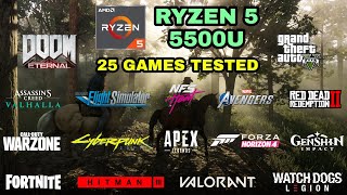 Ryzen 5 5500U Vega 7 Test in 25 Games in 2021  HP 15SEQ2040AU [upl. by Attolrac]