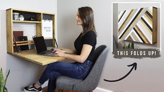 How To Build A Fold Down Wall Desk  DIY Murphy Desk [upl. by Crescint]