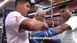 marcos maidana vs floyd mayweather 2 chino on sparring mikey garcia EsNews [upl. by Nyladnarb910]