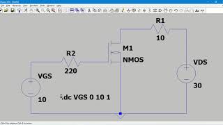 MOSFET Characteristics using LTSpice [upl. by Nelleyram]