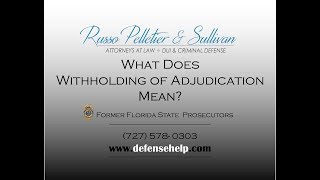 What Does Witholding of Adjudication Mean [upl. by Carine]