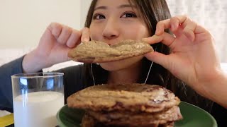 ASMR Eating Buzzfeed’s 36HR Chocolate Chip Cookies with Milk 🍪🥛 Mukbang [upl. by Bussey]