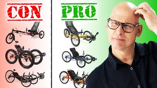 PROs amp CONs  Top 4 Recumbent Trike Brands [upl. by Aneetsirhc]