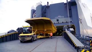 Break Bulk Cargo Shipping by RoRo on Rolltrailers  DepthRoRocom [upl. by Fanestil948]