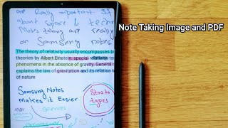 Samsung Tab S6 Lite Notes Taking Image and PDF  S Pen [upl. by Atnauq]