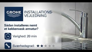 Installation af køkkenvandhane  GROHE [upl. by Kcirted105]