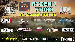 Ryzen 7 5700G Vega 8  16 Games Tested in 2021  NO Dedicated GPU [upl. by Eirahs]