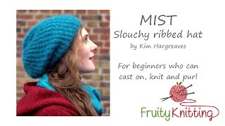 Mist Slouchy Ribbed Hat by Kim Hargreaves [upl. by Celine269]