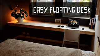 DIY Floating Desk  EASY Affordable Home Office [upl. by Buchheim55]