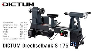 DICTUM® Drechselbank S 175  Tischdrechselbank mit innovativem Reitstock [upl. by Aikit]