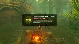 Zelda BOTW Best Stamina Recipe  Enduring Fried Wild Greens [upl. by Nollat292]