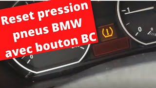 Réinitialiser pression des pneus sur BMW option BC  reset the Tyre Pressure on a BMW with BC option [upl. by Nage]