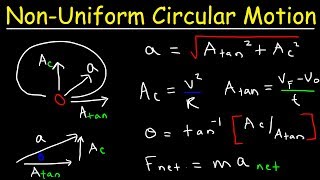 NonUniform Circular Motion Problems Centripetal Acceleration amp Tangential Acceleration Physics [upl. by Procora]