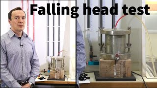 Falling Head Permeability Test  Procedure and Data Analysis education experiment [upl. by Norvell]