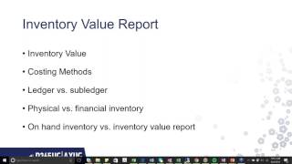 Understanding the Inventory Value Report in AX 2012 [upl. by Omik]