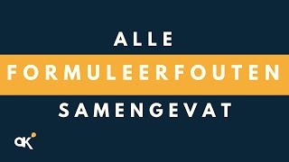 Alle formuleerfouten samengevat [upl. by Ahsiral845]