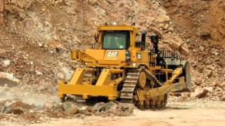 Cat® D10T2 Large Dozer Ripping [upl. by Otinauj]