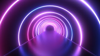 Futuristic Neon Laser Rings of Ultraviolet Fluorescent Light Tunnel 4K Moving Wallpaper Background [upl. by Ahsinnek]