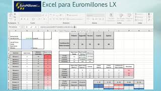 Excel para EUROMILLONES LX 💲💲💲 TABLA COMBINACIÓN SELECCIONADA [upl. by Weigle358]