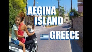 Egina Greece Aegina Port To Agia Marina Beach By Scooter [upl. by Fortier797]