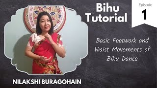 Bihu Tutorial  Basic Footwork and Waist Movements of Bihu Dance  Episode 1 with English Subtitles [upl. by Eibor]