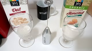 Oat Milk vs Almond Milk part 2 Frothing Test [upl. by Nahgem]