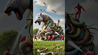 horse covered by millions of Dangerous snakes 😭 Rescue team saved ai horse snake [upl. by Arianna]