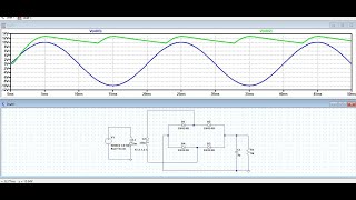 Full wave rectifier simulation in ltspice [upl. by Animlehliw]