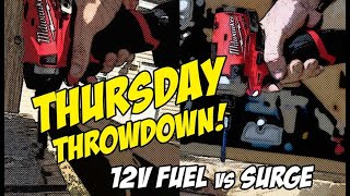 Milwaukee M12 Impact Driver vs M12 Surge Hydraulic  Thursday Throwdown [upl. by Ittocs]