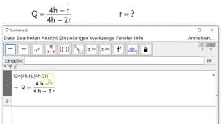 Formeln umformen mit GeoGebra [upl. by Akimik345]