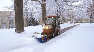 Clearing Snow from Walking Paths of College Campus [upl. by Alsi]