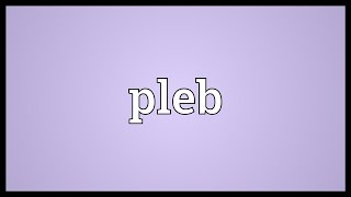 Pleb Meaning [upl. by Eelrihs840]