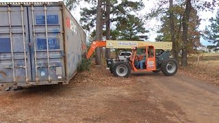 We moved a 40 FOOT shipping container with a rented reach fork [upl. by Mikael]