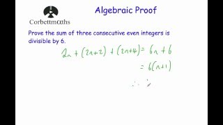 Algebraic Proof  Corbettmaths [upl. by Eirb289]