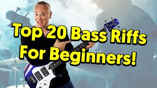 Top 20 MUST KNOW Bass Riffs For Beginners tabs amp tutorial [upl. by Tenom6]