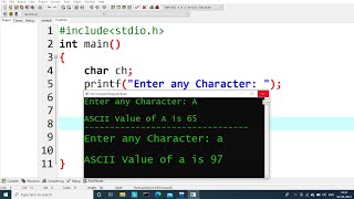 c program to find ASCII value of a character  Learn Coding [upl. by Nylia]