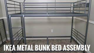 How to Assemble Ikea Svarta Metal Twin Bunk Bed [upl. by Hinch]