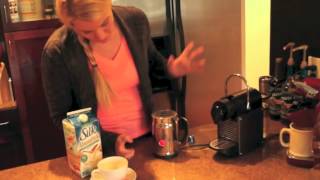 Nespresso Aeroccino Plus Frother Review Frothing Almond Milk [upl. by Sev]